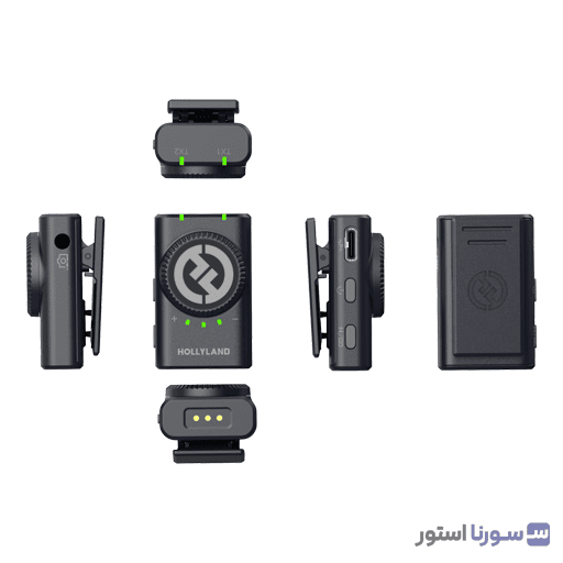 پک کامل میکروفون Hollyland LARK M2 DUO همراه با لوازم جانبی