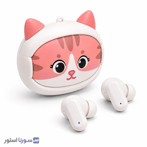هندزفری بی سیم Green Lion Kitty Beats رنگ سفید صورتی